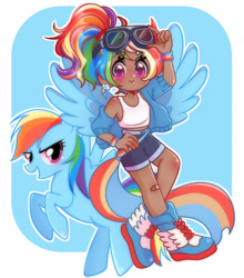 Size: 1480x1680 | Tagged: safe, artist:purin-sama, derpibooru import, rainbow dash, human, pegasus, pony, cute, human ponidox, humanized, kotobukiya, kotobukiya rainbow dash, self paradox, self ponidox, spread wings, wings