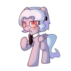 Size: 3543x3543 | Tagged: safe, artist:cro, derpibooru import, oc, oc only, pony, 2023 community collab, derpibooru community collaboration, eye clipping through hair, necktie, simple background, solo, transparent background, white pupils