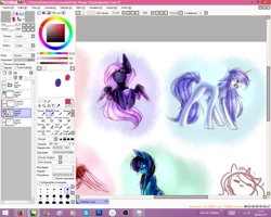 Size: 1280x1024 | Tagged: safe, artist:prettyshinegp, derpibooru import, oc, oc only, pegasus, pony, unicorn, female, horn, mare, pegasus oc, unicorn oc, wings, wip