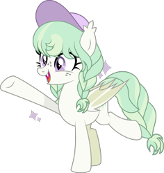 Size: 1959x2072 | Tagged: safe, artist:thatusualguy06, derpibooru exclusive, derpibooru import, oc, oc:cazadora tormenta, bat pony, pegasus, pony, .svg available, 2023 community collab, base used, bat pony oc, cap, derpibooru community collaboration, female, hat, mare, simple background, solo, svg, transparent background, vector