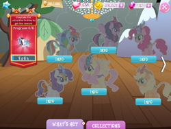 Size: 2048x1536 | Tagged: safe, derpibooru import, applejack, fluttershy, pinkie pie, princess celestia, rainbow dash, rarity, twilight sparkle, twilight sparkle (alicorn), alicorn, breezie, kirin, nirik, applejack's hat, clothes, cloven hooves, coin, collection, costs real money, cowboy hat, crown, duality, english, fangs, female, fire, gameloft, gem, group, hat, horn, jewelry, kirin applejack, kirin celestia, kirin fluttershy, kirin pinkie, kirin rainbow dash, kirin rarity, kirin twilight, kirin-ified, mane of fire, mane six, mobile game, my little pony: magic princess, numbers, official, regalia, species swap, spread wings, text, timer, winged kirin, wings