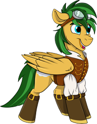 Size: 1048x1334 | Tagged: safe, artist:rutkotka, derpibooru import, oc, oc only, oc:bronycars, pegasus, pony, 2023 community collab, clothes, derpibooru community collaboration, male, pegasus oc, simple background, smiling, solo, stallion, standing, transparent background