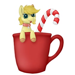 Size: 1280x1280 | Tagged: safe, artist:stray prey, derpibooru import, oc, oc only, pony, cup, cup of pony, micro, solo