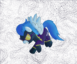 Size: 1200x1000 | Tagged: safe, artist:andromedasparkz, derpibooru import, pegasus, pony, clothes, costume, shadowbolts, shadowbolts costume, solo