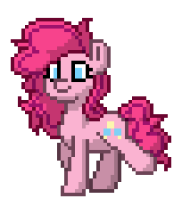 Size: 204x232 | Tagged: safe, artist:j-pinkie, derpibooru import, pinkie pie, pony, animated, gif, pixel art, pony town, simple background, solo, transparent background, walk cycle, walking