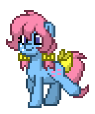 Size: 192x232 | Tagged: safe, artist:j-pinkie, derpibooru import, bow tie (g1), earth pony, pony, g1, g4, animated, g1 to g4, generation leap, gif, pixel art, pony town, simple background, solo, transparent background, walk cycle, walking