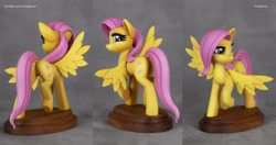 Size: 4535x2388 | Tagged: safe, artist:h1ppezz, derpibooru import, fluttershy, pegasus, pony, butt, craft, female, figurine, flutterbutt, irl, mare, photo, plot, sculpture, solo