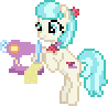 Size: 98x96 | Tagged: safe, artist:starsteppony, derpibooru import, coco pommel, earth pony, pony, 2021, animated, desktop ponies, gif, old art, pixel art, sewing, sewing machine, simple background, solo, sprite, transparent background
