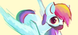 Size: 1145x513 | Tagged: safe, artist:manicpanda, derpibooru import, rainbow dash, pegasus, pony, face mask, female, mare, mask, simple background, sketch, solo, yellow background