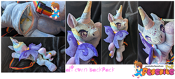 Size: 2751x1257 | Tagged: safe, artist:princeofrage, derpibooru import, oc, oc only, backpack, irl, photo, plushie, solo