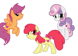 Size: 1500x1080 | Tagged: safe, artist:andromedasparkz, derpibooru import, apple bloom, scootaloo, sweetie belle, earth pony, pegasus, pony, unicorn, cutie mark crusaders, female, mare, older, older apple bloom, older scootaloo, older sweetie belle, simple background, transparent background, trio