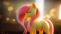 Size: 4096x2304 | Tagged: safe, derpibooru import, machine learning generated, pony, anything pony: sd is magic, eyes closed, gold background, solo