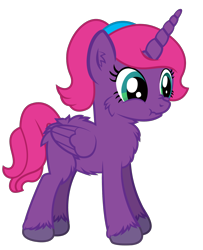 Size: 1312x1612 | Tagged: safe, artist:andrevus, derpibooru import, oc, oc only, oc:pinkmane, alicorn, pony, alicorn oc, ear fluff, ears, fluffy, horn, scrunchy face, simple background, solo, transparent background, unshorn fetlocks, wings, winter coat