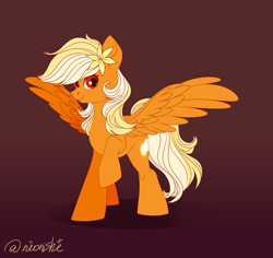 Size: 3564x3366 | Tagged: safe, artist:neonishe, derpibooru import, oc, oc:sunshinenya, pegasus, pony, cute, flower, flower in hair, pegasus oc, solo, spread wings, wings