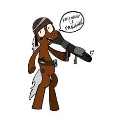 Size: 1024x1024 | Tagged: safe, derpibooru import, oc, oc only, /mlp/ tf2 general, grenade, rocket launcher, simple background, soldier, solo, team fortress 2, transparent background, weapon