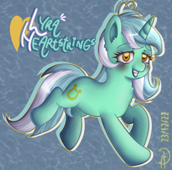 Size: 2334x2300 | Tagged: safe, artist:loohisgod27, derpibooru import, lyra heartstrings, pony, unicorn, abstract background, female, heart, heart eyes, solo, wingding eyes