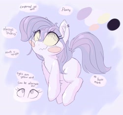 Size: 4096x3811 | Tagged: safe, artist:zzzsleepy, derpibooru import, oc, oc:chanter, ghost, ghost pony, pony, abstract background, bangs, blank eyes, blush sticker, blushing, ear fluff, ear piercing, earring, ears, eye clipping through hair, female, floating, golden eyes, jewelry, mare, piercing, reference sheet, solo, wavy mouth