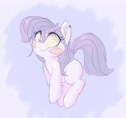 Size: 4096x3811 | Tagged: safe, artist:zzzsleepy, derpibooru import, oc, oc:chanter, ghost, ghost pony, pony, abstract background, bangs, blank eyes, blush sticker, blushing, ear fluff, ear piercing, earring, ears, eye clipping through hair, female, floating, golden eyes, jewelry, mare, piercing, solo, wavy mouth