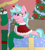 Size: 1000x1100 | Tagged: safe, artist:gray star, derpibooru import, oc, oc only, oc:atom smasher, oc:candy chip, cyborg, unicorn, bow, christmas, christmas stocking, christmas tree, clothes, gingerbread (food), hearth's warming eve, holiday, plushie, present, stockings, thigh highs, tree