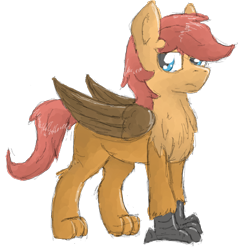 Size: 389x403 | Tagged: safe, artist:pzkratzer, derpibooru import, oc, oc only, oc:ponygriff, hippogriff, hybrid, flockmod, grifling, looking at you, ponygriff, simple background, solo, transparent background