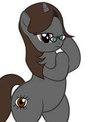 Size: 4600x5037 | Tagged: safe, alternate version, artist:mlpmvguy, derpibooru import, oc, oc only, oc:sonata, pony, unicorn, absurd resolution, bipedal, cute, eyes closed, female, frown, glasses, hind legs, mare, one eye closed, simple background, solo, transparent background, vector, wide hips, wink