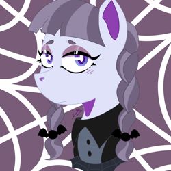 Size: 1500x1500 | Tagged: safe, artist:dsstoner, inky rose, pegasus, pony, blushing, bust, clothes, eyeshadow, female, goth, makeup, mare, portrait, solo