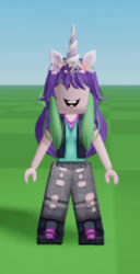 Size: 248x484 | Tagged: safe, derpibooru import, starlight glimmer, equestria girls, catalog avatar creator, grass, horn, roblox, sky, smiling