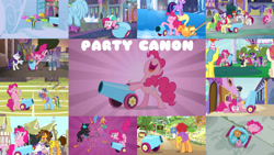 Size: 1280x722 | Tagged: safe, derpibooru import, edit, edited screencap, editor:quoterific, screencap, applejack, cheese sandwich, maud pie, moondancer, pinkie pie, rainbow dash, rarity, twilight sparkle, twilight sparkle (alicorn), alicorn, changeling, cow, earth pony, pegasus, pony, pukwudgie, unicorn, 2 4 6 greaaat, a canterlot wedding, amending fences, games ponies play, newbie dash, pinkie pride, school daze, sweet and elite, the crystal empire, the gift of the maud pie, the summer sun setback, yakity-sax, party cannon