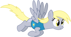 Size: 4479x2347 | Tagged: safe, artist:starryshineviolet, derpibooru import, derpy hooves, pegasus, g4, winter wrap up, female, flying, high res, mare, simple background, solo, transparent background, vector, winter wrap up vest