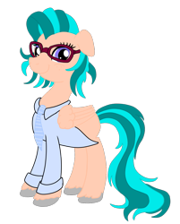 Size: 855x1063 | Tagged: safe, artist:discordant creations, derpibooru import, oc, oc only, pegasus, pony, clothes, female, glasses, mare, pegasus oc, secret santa, simple background, solo, transparent background