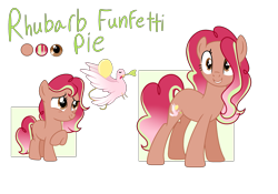 Size: 2853x2000 | Tagged: safe, artist:chailicorice, derpibooru import, oc, oc only, oc:rhubarb funfetti, earth pony, pony, base used, color palette, cutie mark, earth pony oc, female, filly, foal, mare, name, offspring, parent:cheese sandwich, parent:pinkie pie, parents:cheesepie, simple background, solo, transparent background