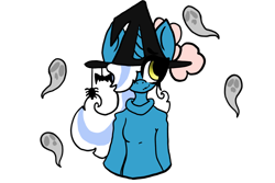 Size: 1500x1000 | Tagged: safe, artist:xx-azurewishes-xx, derpibooru import, oc, oc only, oc:fleurbelle, alicorn, ghost, spider, undead, alicorn oc, bow, clothes, female, hair bow, halloween, hat, holiday, horn, mare, simple background, solo, sweater, transparent background, wings, witch hat