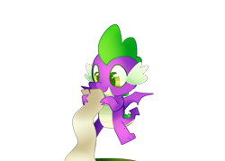 Size: 1400x1000 | Tagged: safe, artist:andromedasparkz, derpibooru import, spike, dragon, cute, male, scroll, simple background, solo, spikabetes, transparent background
