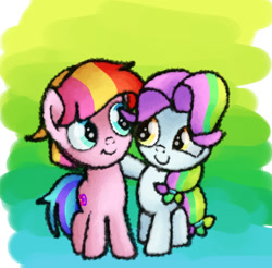 Size: 1682x1658 | Tagged: safe, artist:andromedasparkz, derpibooru import, coconut cream, toola roola, earth pony, pony, female, filly, foal