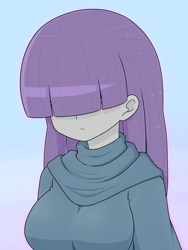 Size: 1668x2224 | Tagged: safe, artist:batipin, derpibooru import, maud pie, equestria girls, breasts, hair over eyes, long hair, maud pies