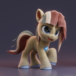 Size: 1077x1080 | Tagged: safe, artist:therealdjthed, artist:yotesmark, derpibooru import, oc, oc only, oc:ponatina, earth pony, pony, 3d, battle gem ponies, blender, blender eevee, commission, confident, eeveelution, female, model:djthed, pokémon, ponymon, pose, render, smiling, solo, video game