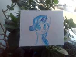 Size: 4160x3120 | Tagged: safe, artist:jsunlight, derpibooru import, rarity, pony, unicorn, solo, traditional art