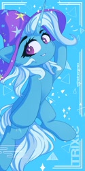 Size: 2048x4096 | Tagged: safe, artist:stravy_vox, derpibooru import, trixie, pony, unicorn, abstract background, clothes, hat, solo, trixie's hat