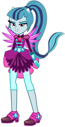 Size: 991x1929 | Tagged: safe, artist:ajosterio, derpibooru import, sonata dusk, equestria girls, clothes swap, crystal guardian, crystal wings, ponied up, simple background, solo, transparent background, wings
