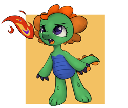 Size: 2600x2200 | Tagged: safe, artist:dumbwoofer, derpibooru import, oc, oc only, oc:emziko, dragon, dragoness, fangs, female, fire, fire breath, open mouth, simple background, solo, transparent background