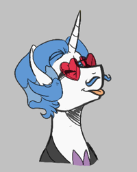 Size: 315x393 | Tagged: safe, artist:dsstoner, fancypants, pony, unicorn, aggie.io, bow, clothes, glasses, male, one eye closed, simple background, smiling, stallion, tongue, tongue out