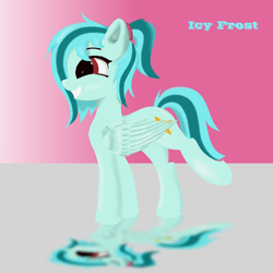 Size: 8000x8000 | Tagged: safe, artist:edenpegasus, derpibooru exclusive, derpibooru import, oc, oc only, oc:icy frost, pegasus, pony, female, happy, mare, pegasus oc, reflection, smiling, solo