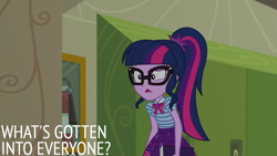 Size: 1920x1080 | Tagged: safe, derpibooru import, edit, edited screencap, editor:quoterific, screencap, sci-twi, twilight sparkle, best trends forever, better together, equestria girls, solo