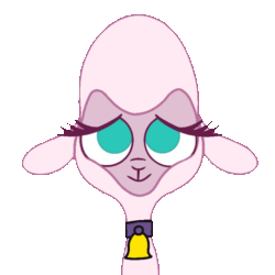Size: 720x720 | Tagged: safe, artist:kysvil_xoxo, derpibooru import, pom lamb, sheep, them's fightin' herds, adorapom, animated, bell, bell collar, collar, community related, cute, female, headbob, simple background, solo, transparent background