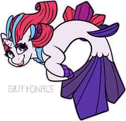 Size: 1330x1276 | Tagged: safe, artist:sexygoatgod, derpibooru import, oc, oc only, oc:princess lustrous, hippogriff, :p, adoptable, female, horn, not queen novo, simple background, solo, swimming, tongue, tongue out, transparent background