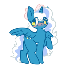 Size: 3000x3000 | Tagged: safe, artist:aurplestarss, derpibooru import, oc, oc only, oc:fleurbelle, alicorn, pony, alicorn oc, blushing, bow, female, hair bow, horn, looking back, mare, owo, simple background, solo, transparent background, wings