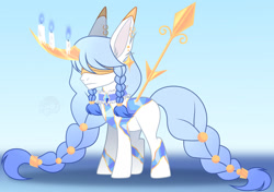 Size: 1280x901 | Tagged: safe, artist:emperor-anri, derpibooru import, oc, oc only, pony, unicorn, blindfold, braid, candle, collar, horn, male, stallion, unicorn oc