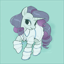 Size: 2048x2048 | Tagged: safe, artist:syrupyyy, derpibooru import, rarity, unicorn, clothes, female, simple background, solo