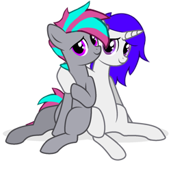 Size: 1256x1256 | Tagged: safe, derpibooru import, oc, oc only, oc:altezza, oc:lexus, earth pony, pony, unicorn, 2023 community collab, derpibooru community collaboration, female, females only, simple background, transparent background