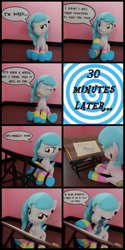 Size: 4320x8640 | Tagged: safe, artist:the luna fan, derpibooru exclusive, derpibooru import, oc, oc only, oc:sweet elis, 3d, absurd resolution, blender, blender cycles, clothes, comic, crying, floor, peace sign, pencil, sitting, smiling, socks, speech bubble, striped socks, table, text